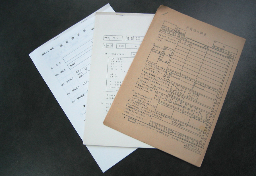 Questionnaires used in the Tsuruoka research